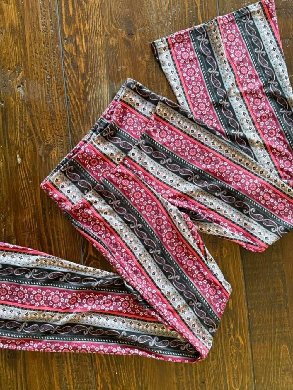 no boundaries patterned flare pants